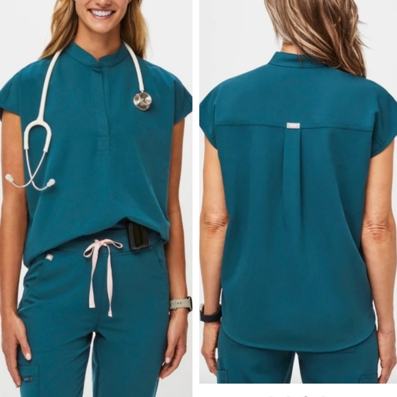 Figs Rafaela scrub top Caribbean Blue Limited Edition Color Oversized XL - Picture 1 of 7